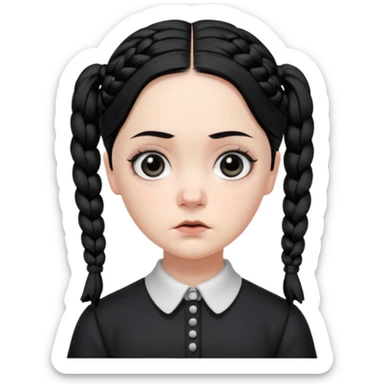 Quiero que me crees un emoji de Wednesday Addams sticker