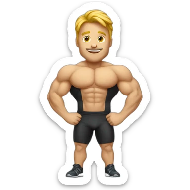 Gigached posing for fitness competition man sticker