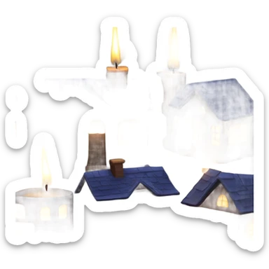Lightening over a candlelit house  sticker