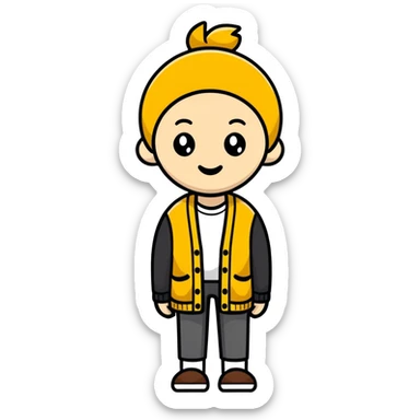 Black and white cardigan emoji  sticker