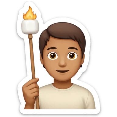 camping marshmallow stick sticker