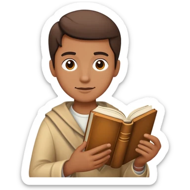 storyteller person with a book sticker