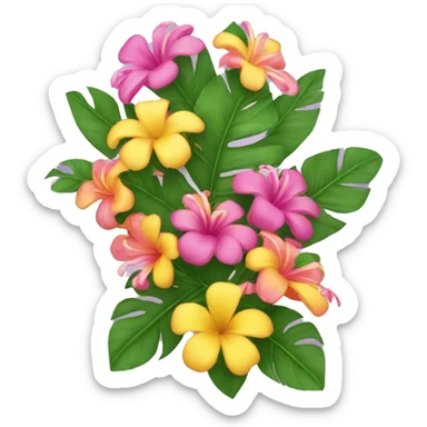 Hawaiian lei flowers  sticker