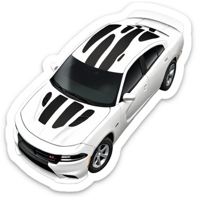 White charger scat pack with cheetah stripes sticker