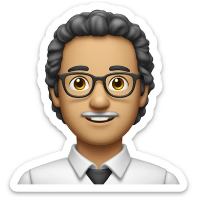 profesor joven moreno de pelo liso y blanco de piel sin gafas sticker