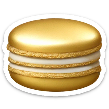 Realistic metallic gold macaroon sticker