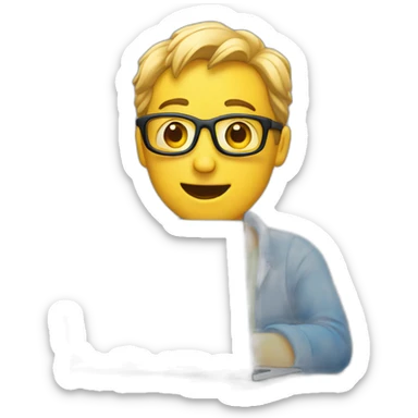 person watching computer happy sticker