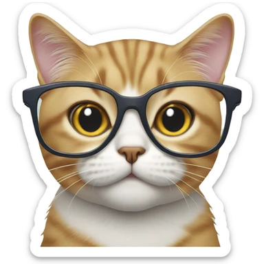 British cat wearing glasses  sticker