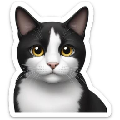 Black and white cat sticker