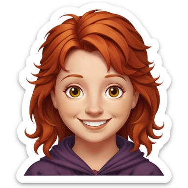 molly weasley, hair is a bit messy, smile sticker