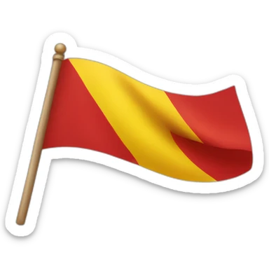 half yellow and red flag  sticker