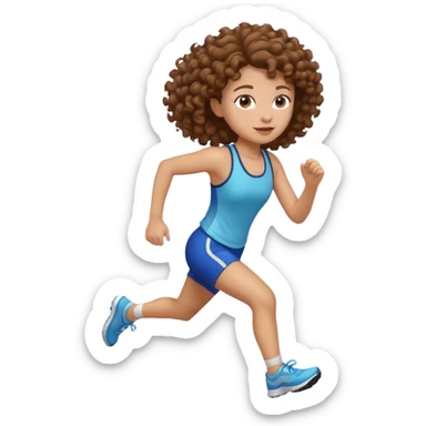 curly girl running sticker