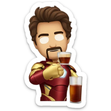 Iron man drinking wisky sticker