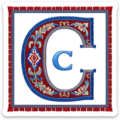  letter c made out of persian carpet texture sticker