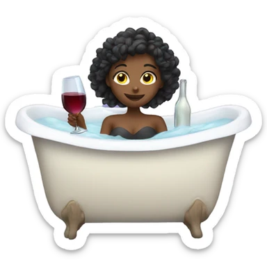 girl in bathtub full of wine holding a wine glass  sticker