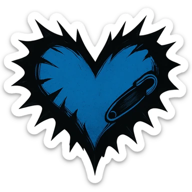 Remove the background, keep the emo heart with transparent background, preserving the emo heart style and details clearly visible on transparent background. sticker