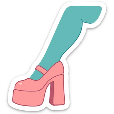 pink platform heel with leg in stockings sticker