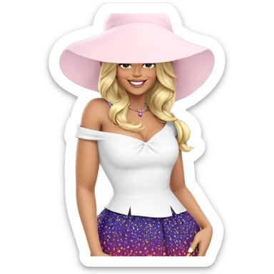 smiling girl in stylish dress sticker