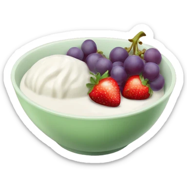 fruit yogurt bowl with strawberries and grapes sticker