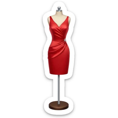 dress mannequin with tiny red dresss sticker