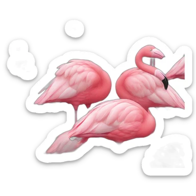 flamant rose fait les yeux doux sticker