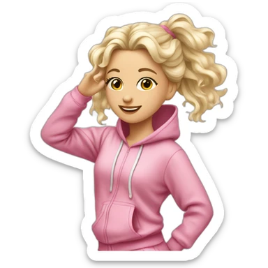 dancing-white-fair-haired-girl-pink-oversize-tracksuit sticker