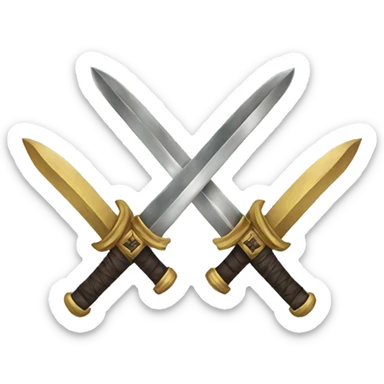 Two swords cross each other  sticker