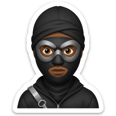 Black guy black robber mask sticker