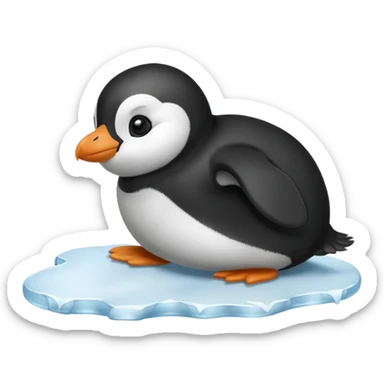 baby penguin sliding sticker