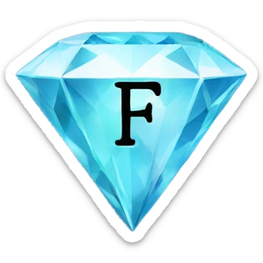 the letter F in the shape of a diamond and make it in the them of a casino diamond sticker