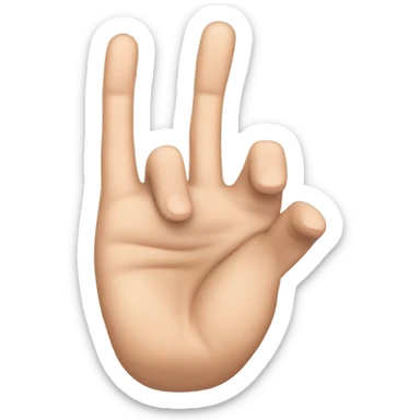 a hand that shows The sign of the horns(middle and ring fingers are bent)  sticker