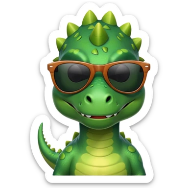 Dinosaur wearing sunglasses and looks cool sticker