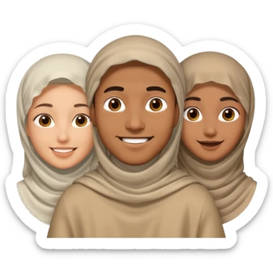 polygynie 1 man 3 veiled women sticker