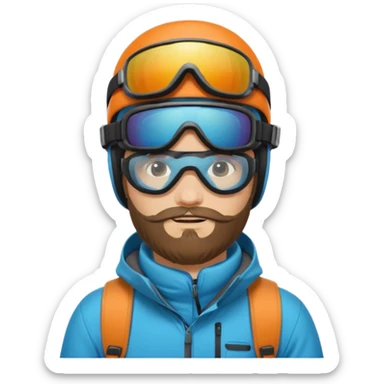 Snowboarder with goggles and beard























 sticker