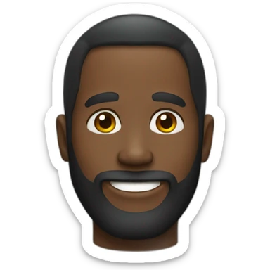 bearded black man happy sticker