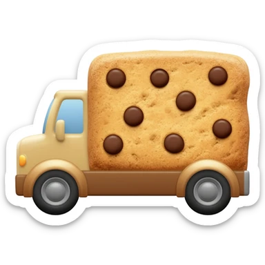 Girl scout cookie truck in the shape of a cookie sticker