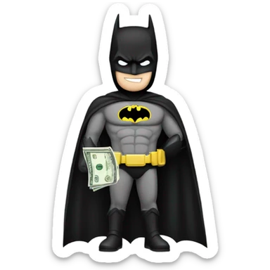 Batman offering money facing left sticker
