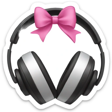 headphones with pink bows sticker