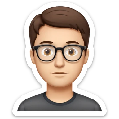 Man with short hair wearing glasses, tech entrepreneur sticker