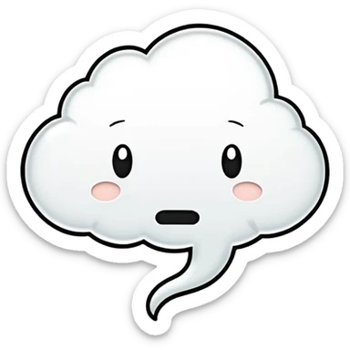 empty comic thought bubble, jagged outline, expressive cartoon, no face sticker