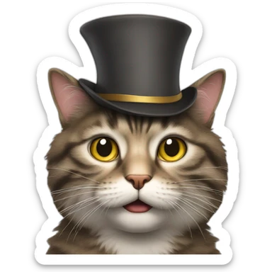 Crazy-cat-with-hat sticker