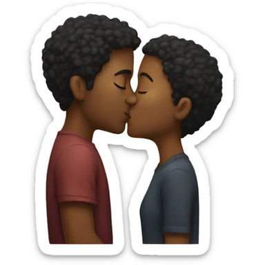 Two people kiss sticker