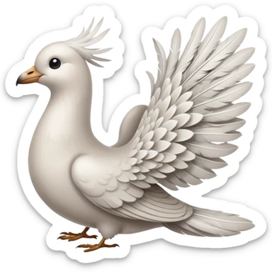 A dovetail consisting of white feathers. Tail only. sticker