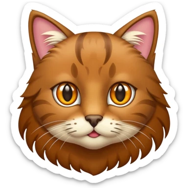 eine braune flauschige niedliche katze  sticker