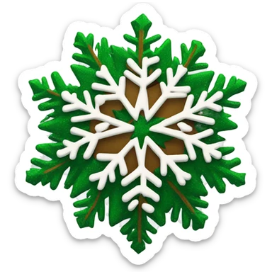 Snow flakes on Christmas trees  sticker
