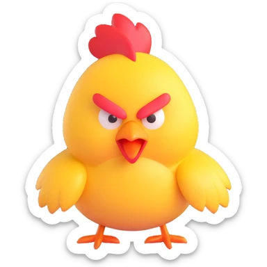 angry little chicken sticker