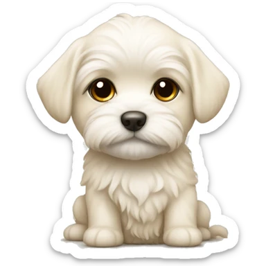 maltese puppy cream color  sticker