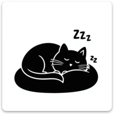 Simple sketch of a cat sleeping with ZZZ above its head sticker