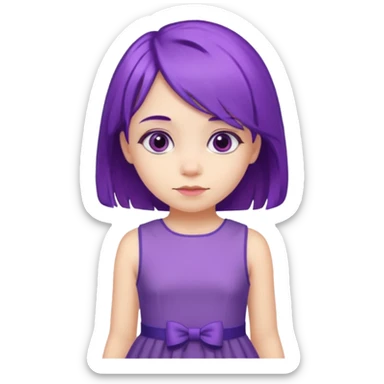 5 years old girl with purple hair sticker