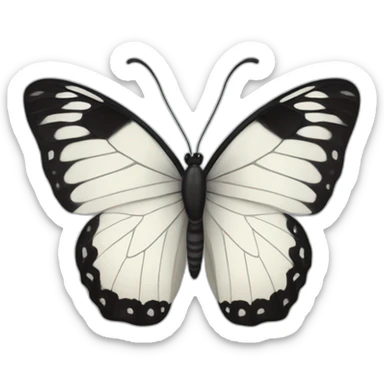 White and black butterfly sticker